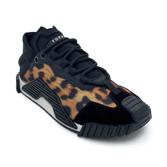 Кроссовки Tuffoni кожа/замша черные/леопард - фото 2, 