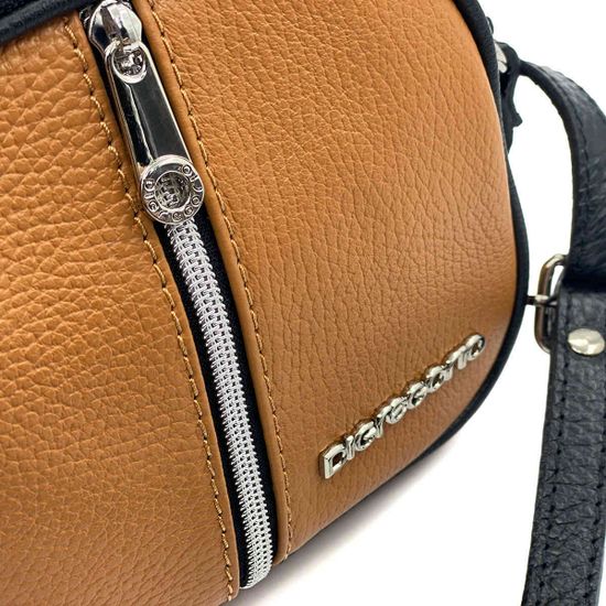 Сумочка Di Gregorio кросс-боди рыжая кожаная маленькая - фото 4, 8829 DG CUOIO