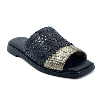 Сабо Donna Soft  кожаные плетеные черно-золотые - фото 2, MOT2233 DS