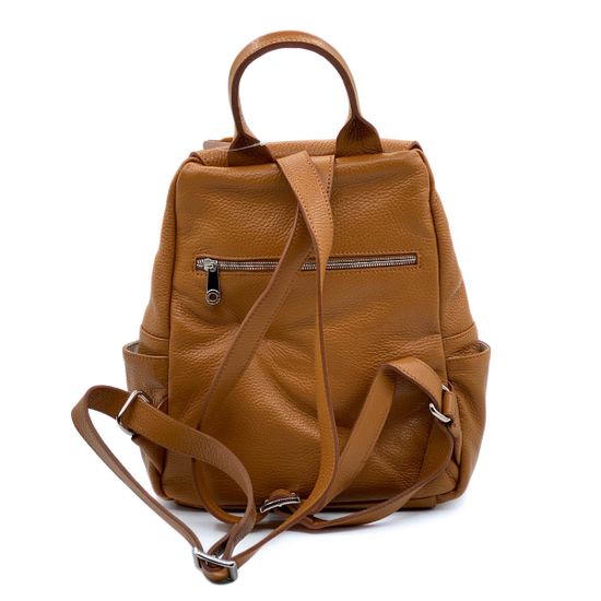 Рюкзак Di Gregorio рыжий кожаный - фото 3, 818 DG CUOIO