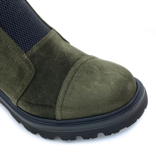 Ботинки Donna Soft зеленые замшевые МЕХ - фото 6, 