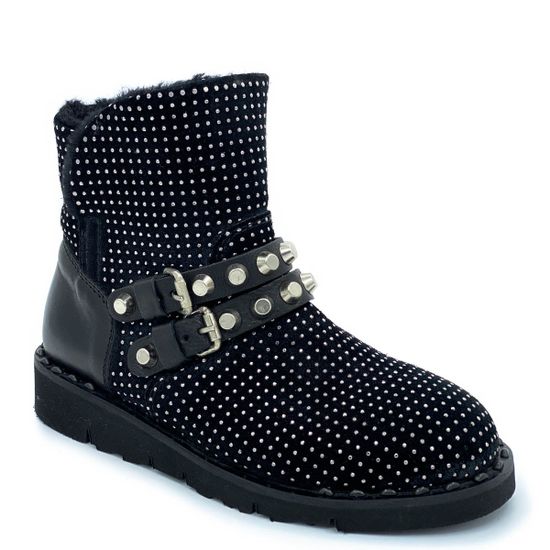 Ботинки Mimmu черные замшевые МЕХ - фото 2, 