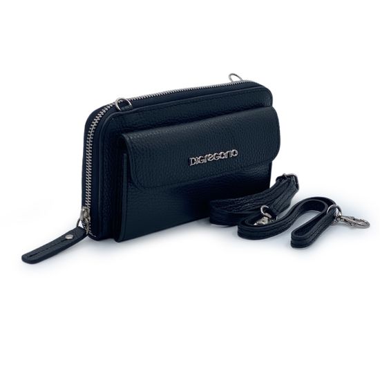 Сумка мини кросс-боди Di Gregorio черная кожаная - фото 2, 