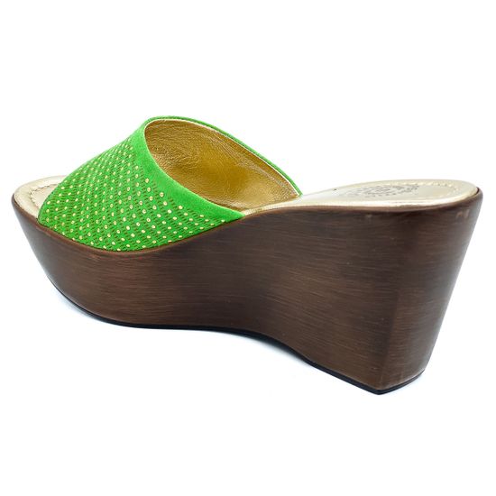 Сабо Santini замшевые зеленые - фото 3, 