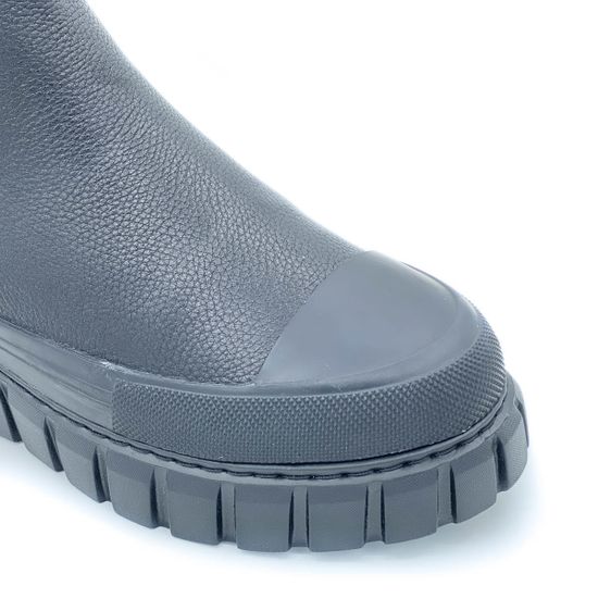 Ботинки Marcelo Lopez черные кожаные МЕХ - фото 5, RW02 ML