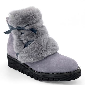 Ботинки Giada Gabrielli серые замшевые МЕХ - фото 2, 866(635) GABR