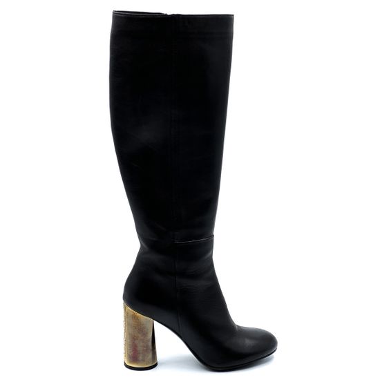 Сапоги Lucrezia Carminio черные кожаные демисезонные - фото 1, 