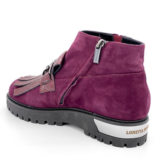 Ботинки Loretta Pettinari бордовые замшевые МЕХ - фото 3, 5403M-630 LP
