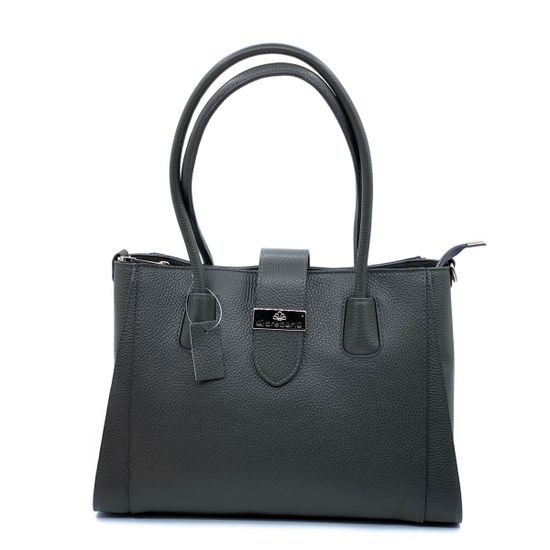 Сумка Di Gregorio серая кожаная - фото 1, 