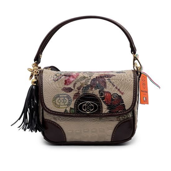 Сумка Marino Orlandi коричневая/черная кожаная - фото 1, 4941 MO BEIGE/MORO