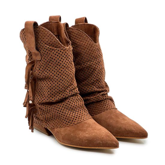 Полусапоги казаки MIMMU коричневые замшевые демисезонные - фото 9, M6726M2 MIM MORO