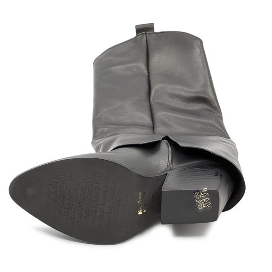 Полусапоги-казаки NILA&amp;NILA черные кожаные демисезонные - фото 4, MA1680 NIL NERO