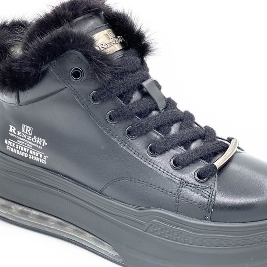 Ботинки Ilasio Renzoni черные кожаные МЕХ - фото 6, 