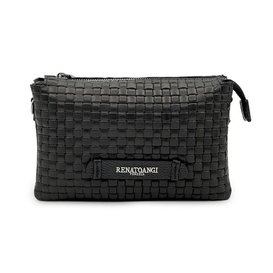 Клатч Renato Angi черный кожаный плетенный - фото 1, 3451417 RA NERO