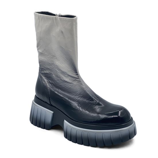 Ботинки Fru.It бежево-коричневые из лакированной кожи на байке - фото 2, 8455ZL FR