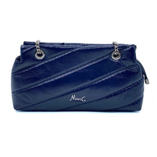 Сумка Marina Creazioni синяя из стеганой лакированной кожи - фото 1, B6696 MC BLU LAK