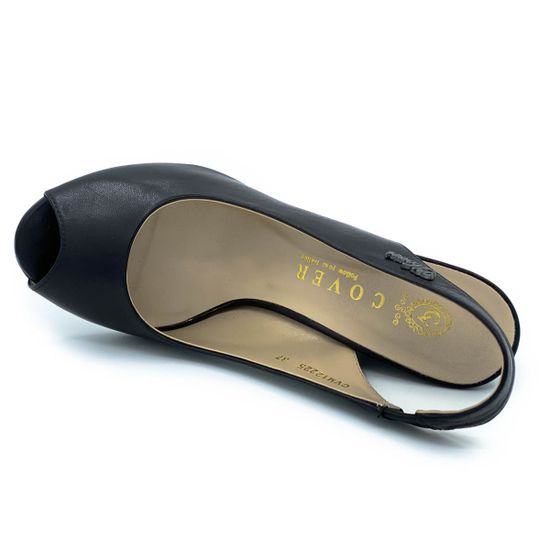 Босоножки Cover черные кожаные - фото 4, 