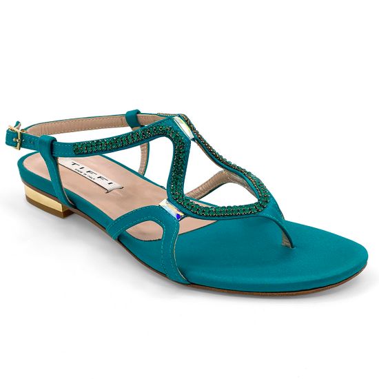 Босоножки Tiffi бирюзовые текстильные - фото 2, 