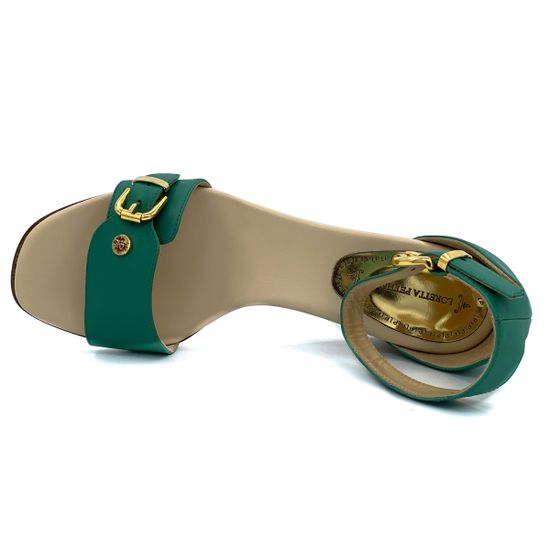 Босоножки Loretta Pettinari бежево-зеленые кожаные - фото 5, 4527 LP