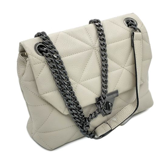 Сумка Di Gregorio бежевая кожаная - фото 2, 