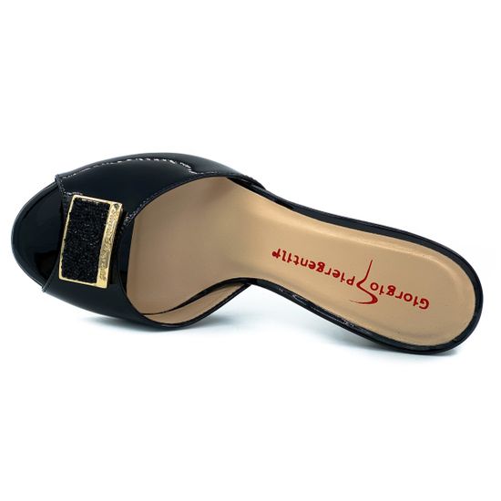 Сабо Giorgio Piergentili черные из лакированной кожи - фото 4, 406 GP