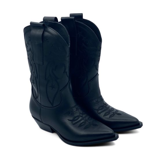 Полусапоги казаки MIMMU черные кожаные демисезонные - фото 8, F739M33 MIM NERO