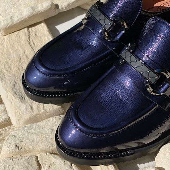 Лоферы Donna Soft синие лаковые демисезонные - фото 9, 