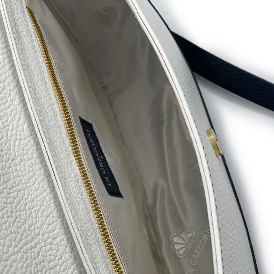 Сумка Di Gregorio кожаная белая/черная - фото 5, 2186 DG BIANCO NERO