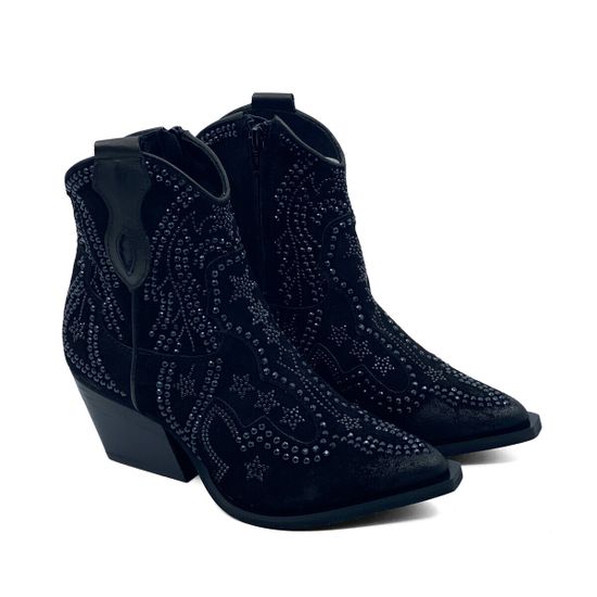 Ботинки казаки MIMMU черные замшевые демисезонные - фото 8, M702M14 MIM NERO