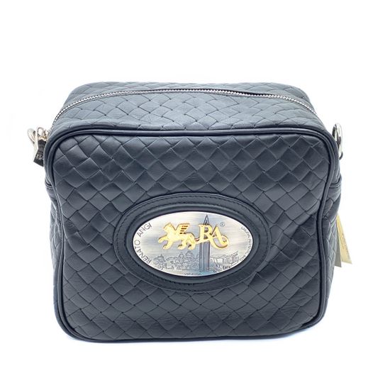 Сумка Renato Angi кросс-боди черная кожаная  плетеная - фото 1, 