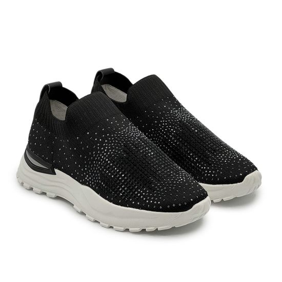 Кроссовки Francesco V черные текстильные со стразами - фото 7, T129 FV NERO