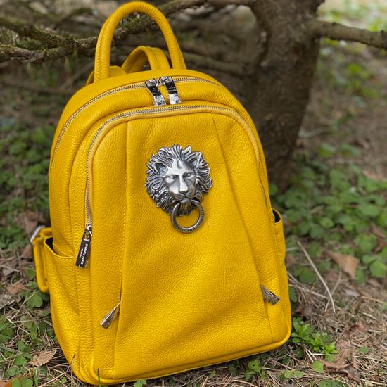 Рюкзак Renato Angi желтый кожаный - фото 8, 