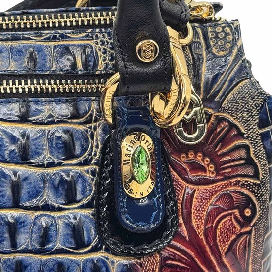 Сумка Marino Orlandi синяя кожаная тиснение крокодил - фото 4, 4961 MO BLU
