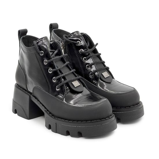 Ботинки Lab Milano черные кожа/лак демисезонные - фото 7, G058811 LAB NERO