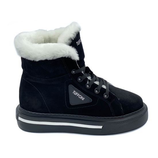 Ботинки Tuffoni черные замшевые МЕХ - фото 1, 3622004VF TUF