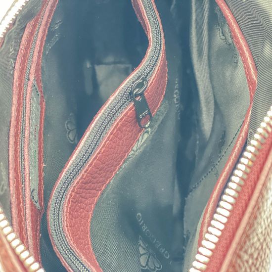 Сумка Di Gregorio бордовая кожаная кросс-боди - фото 5, 755 DG BORDEAUX