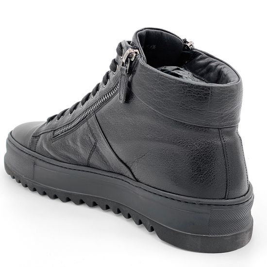 Ботинки Giampieronicola черные кожаные МЕХ - фото 3, 