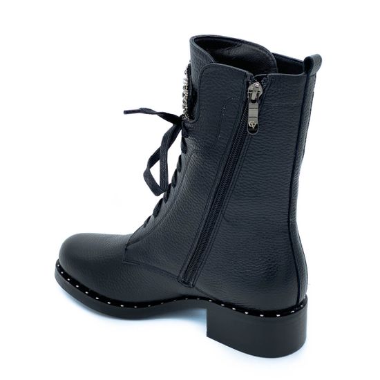 Ботинки Cover черные кожаные Мех - фото 3, 