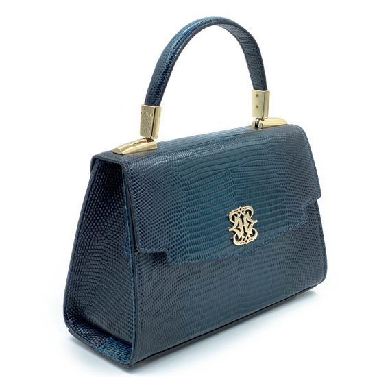 Маленькая сумочка Ripani синяя кожаная - фото 2, 