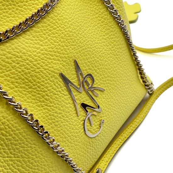Сумка Marina Creazioni ярко-желтая кожаная - фото 4, 