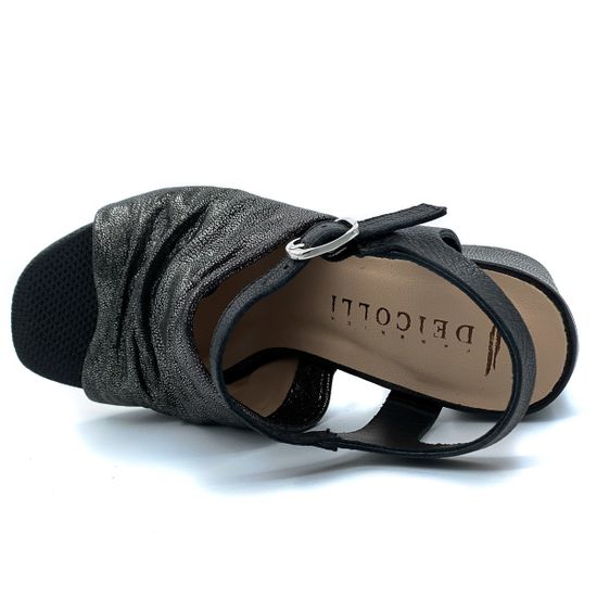 Босоножки Dei Colli из черной кожи с серебристым напылением - фото 5, 1MORE112 DC NERO