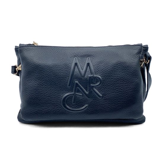 Сумка-Клатч сдвоенный Marina Creazioni черная кожаная - фото 1, 