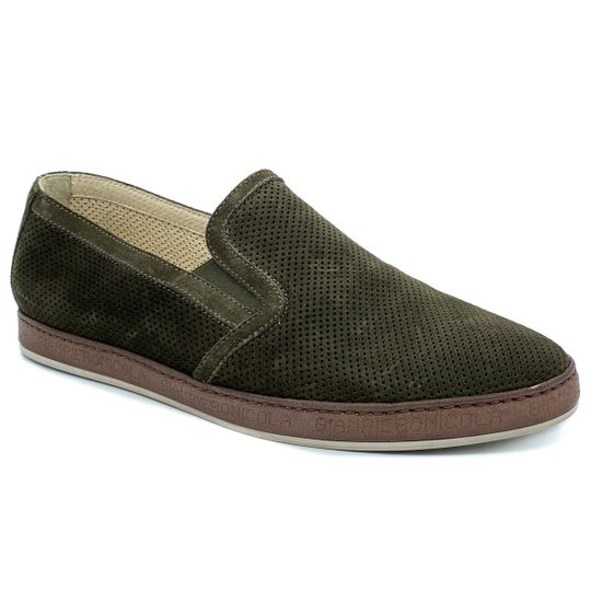 Слипоны Giampieronicola зеленые замшевые - фото 2, 