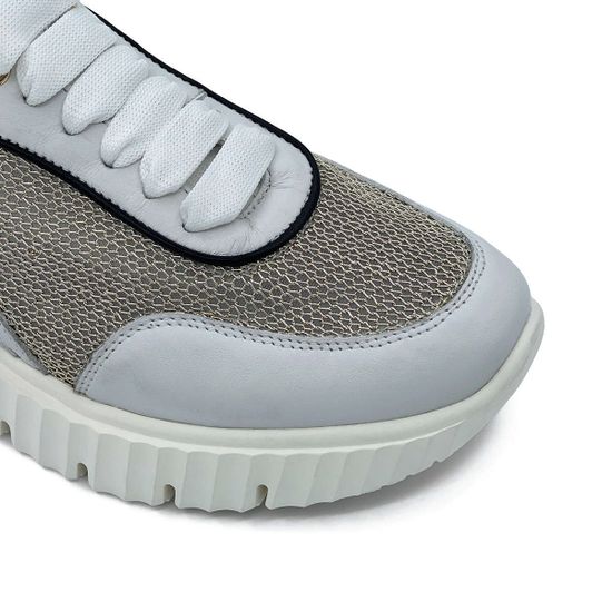 Кроссовки MOTCLE белые кожаные с перфорацией - фото 6, MOT2351 MOT