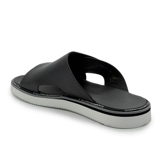 Шлепанцы GIAMPIERONICOLA черные кожаные на липучке - фото 3, A5772A GPN