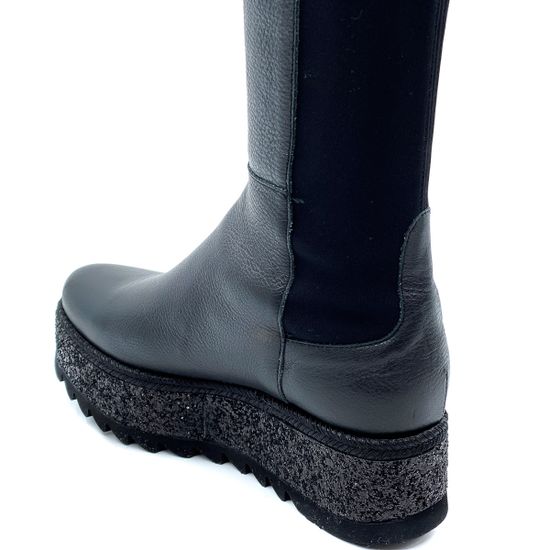 Ботфорты Pertini черные кожаные демисезонные - фото 7, 182W15070D1 PRT