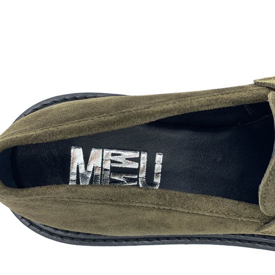 Лоферы Mimmu зеленые замшевые демисезонные - фото 7, F303M5 MIM VERDE