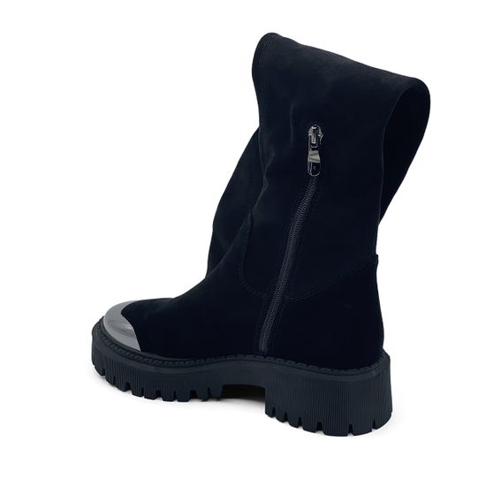 Ботфорты стрейч Tuffoni черные замшевые на байке - фото 4, 1722022 TUF BAIKA