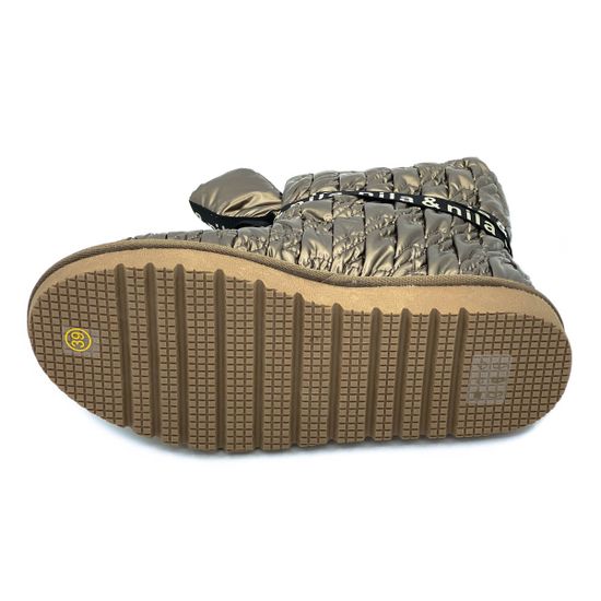 Ботинки Nila&amp;Nila золотые текстиль МЕХ - фото 4, 