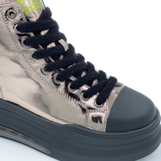 Ботинки Ilasio Renzoni серебряные кожаные МЕХ - фото 6, 